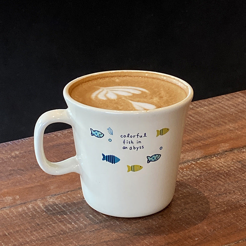 Cute Fish Ceramic Coffee Mug – Kawaii Ocean Theme Cup