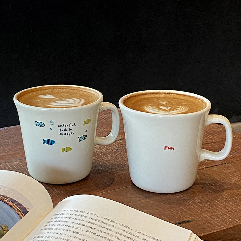 Cute Fish Ceramic Coffee Mug – Kawaii Ocean Theme Cup